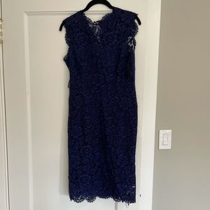 Valentino Navy silk cocktail dress size 6